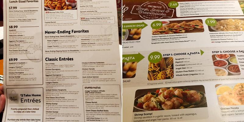 Olive Garden Italian Restaurant Menu