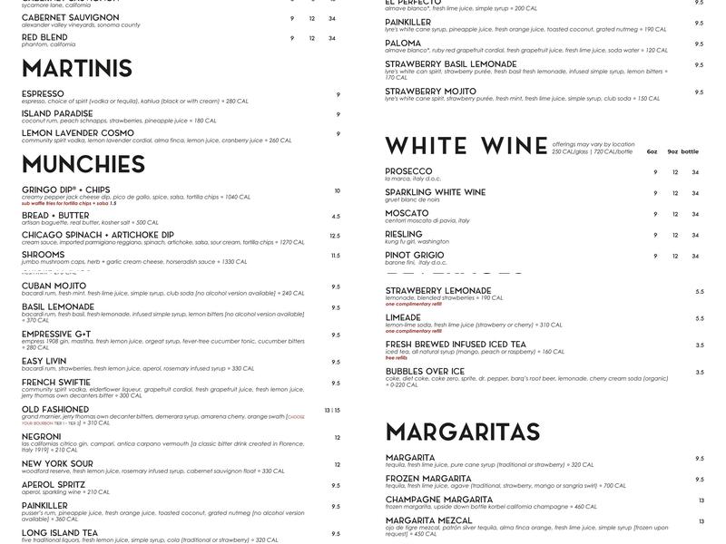 54th Street Scratch Grill & Bar Menu