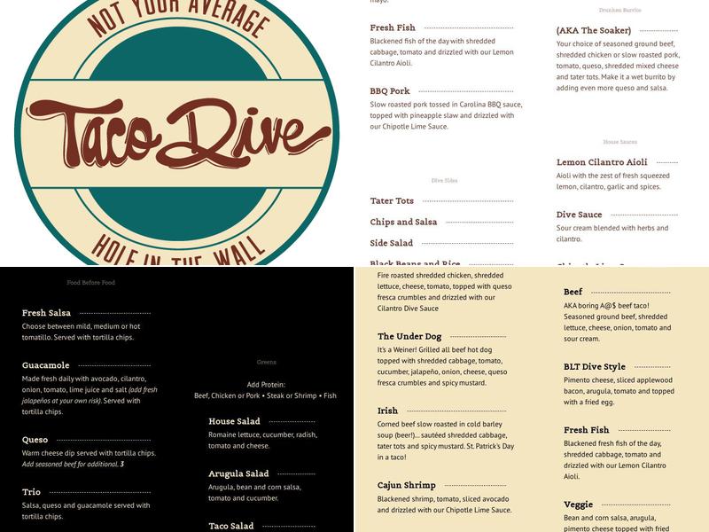 Taco Dive Menu