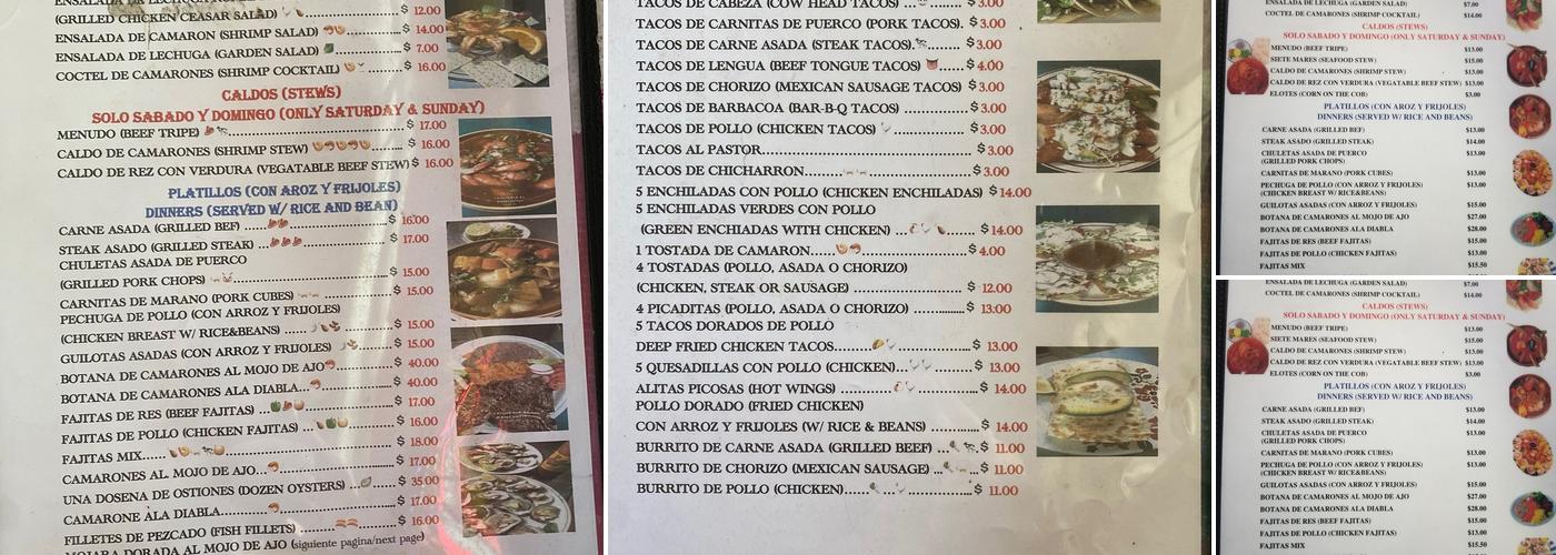 Taqueria El Ranchito Menu