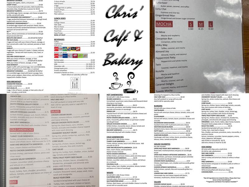 Chris Cafe Menu