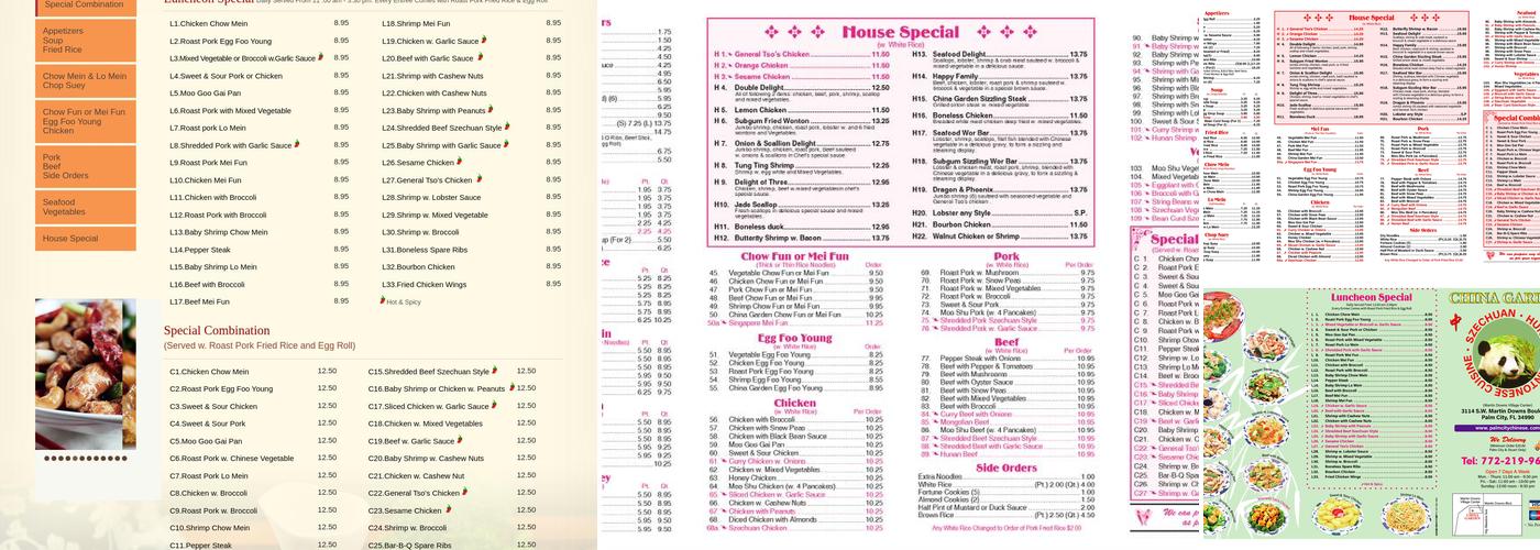 China Garden Menu