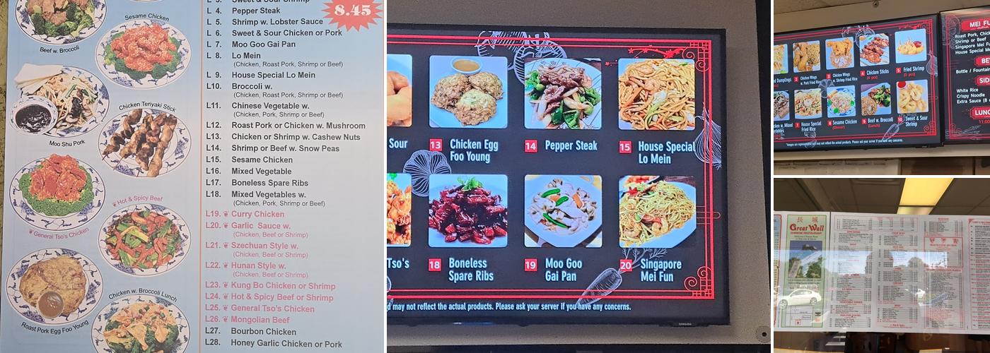 Great Wall Restaurant Menu
