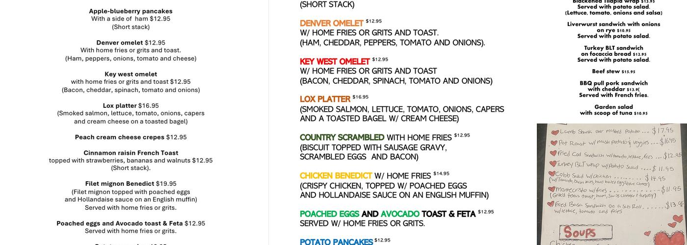 Key West Diner Menu