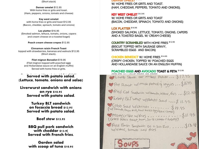 Key West Diner Menu