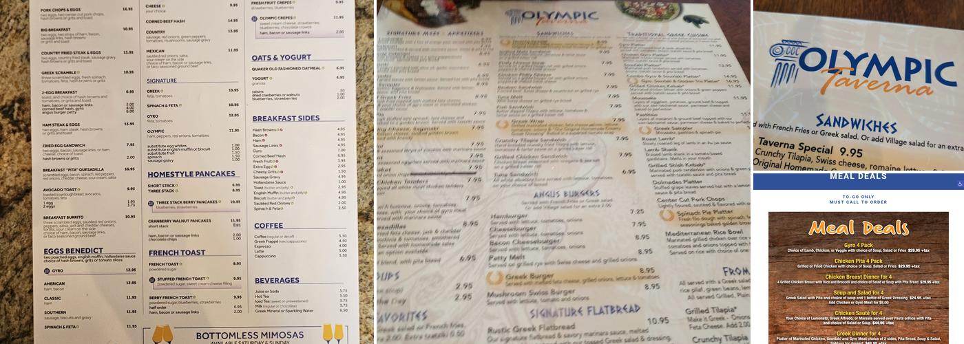 Olympic Taverna Menu