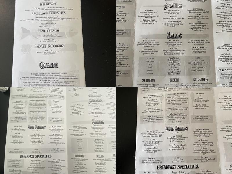 Lighthouse Diner Menu