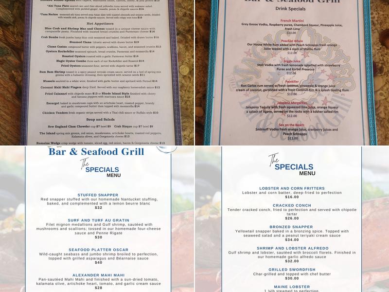 The Magic Oyster Bar Menu