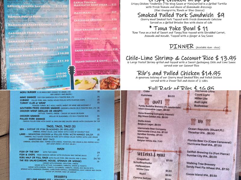 Sneaki Tiki Menu
