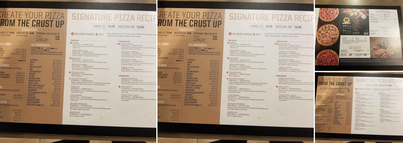 Pizza Hut Menu