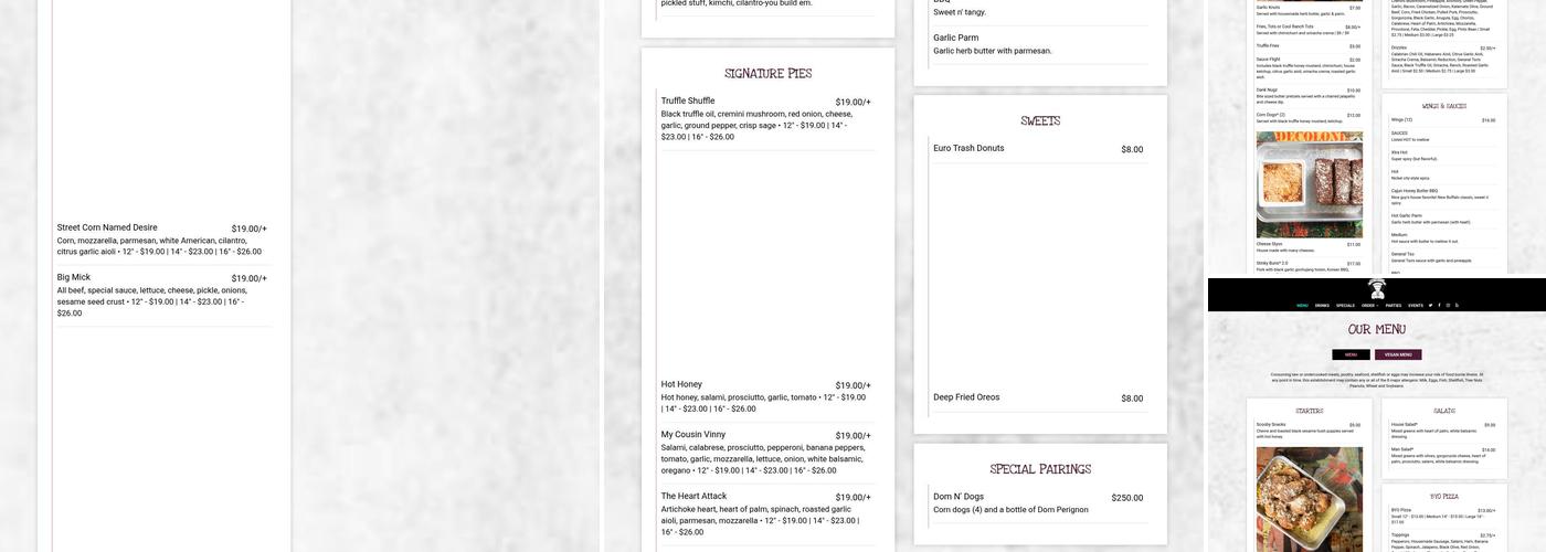 Nice Guys Pizza, Beer, and Cocktails Menu