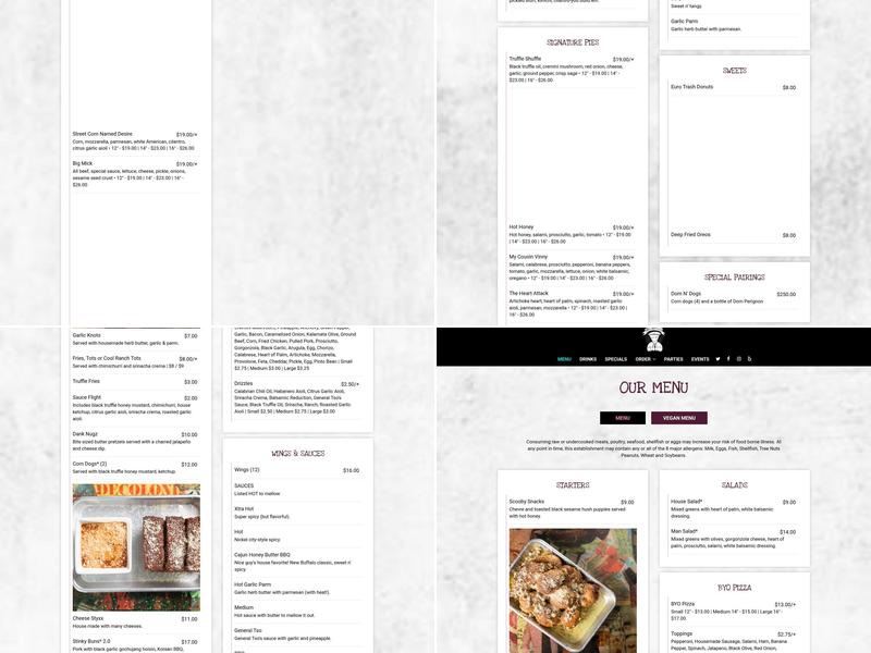 Nice Guys Pizza, Beer, and Cocktails Menu