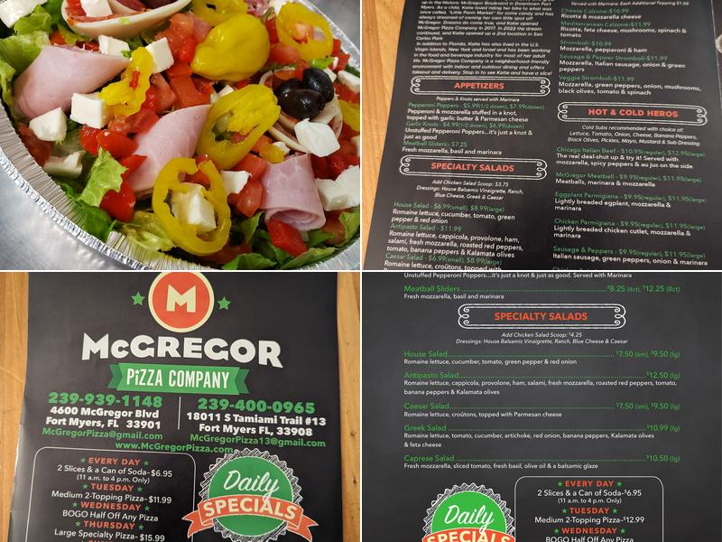 McGregor Pizza & Deli Menu