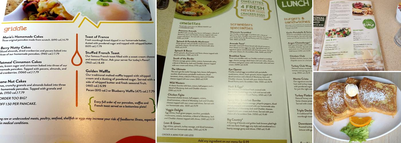 Scramblers Menu