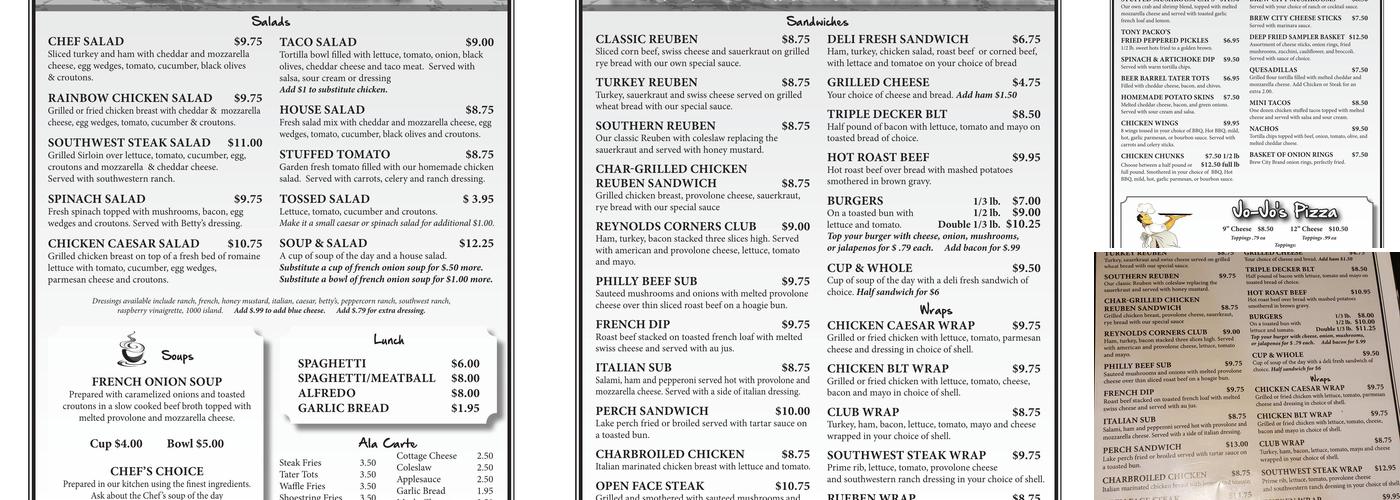 Dorr Street Cafe Menu