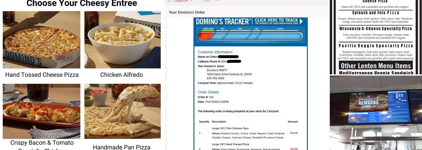 Domino's Pizza Menu