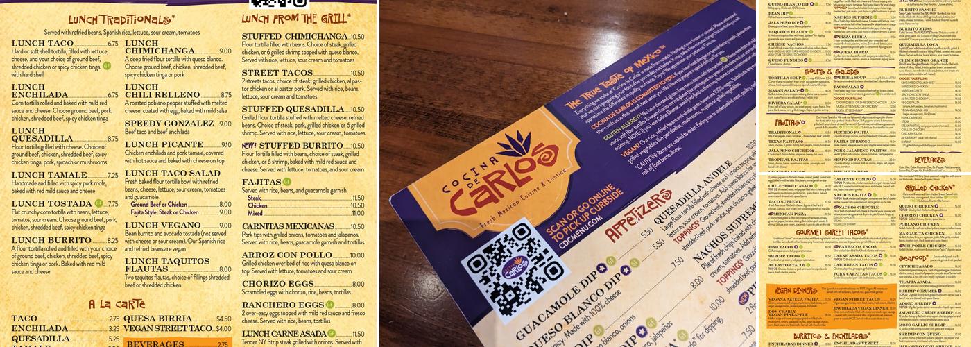 Cocina De Carlos Menu