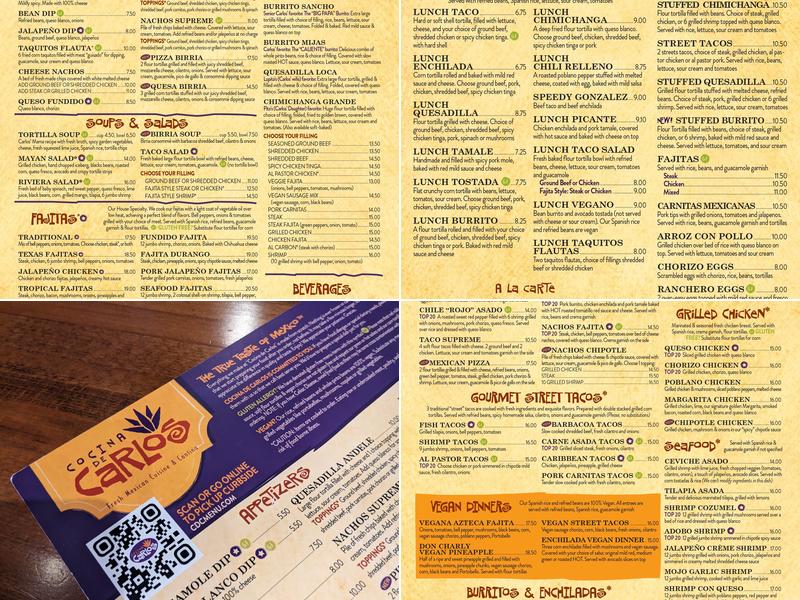 Cocina De Carlos Menu