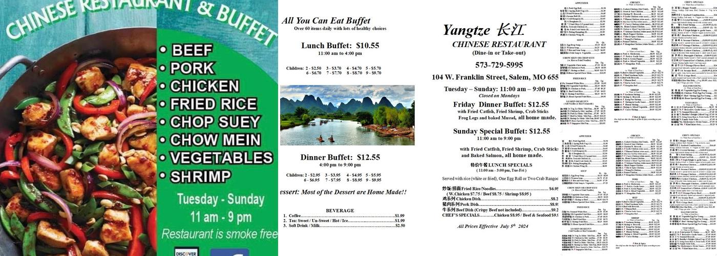 Yangtze Chinese Restaurant Menu