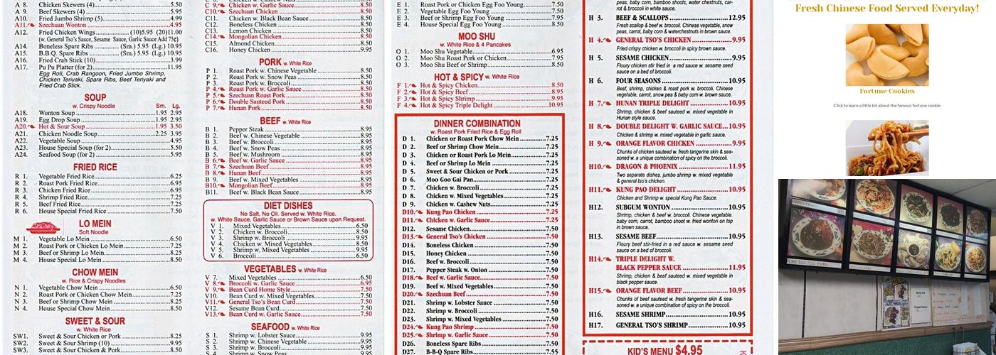 China King Menu
