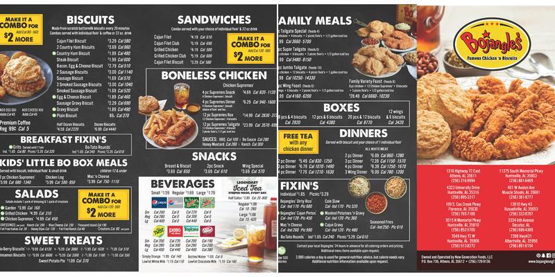 Bojangles Menu