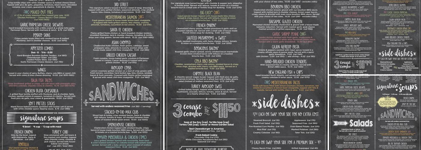 Max & Erma's Menu