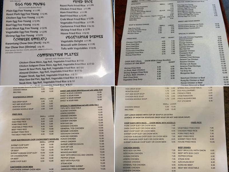 Golden Lily Chinese Restaurant Menu