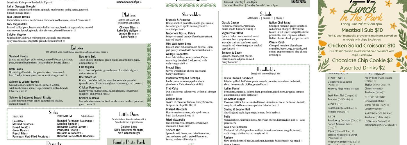 SamB's Restaurant Menu
