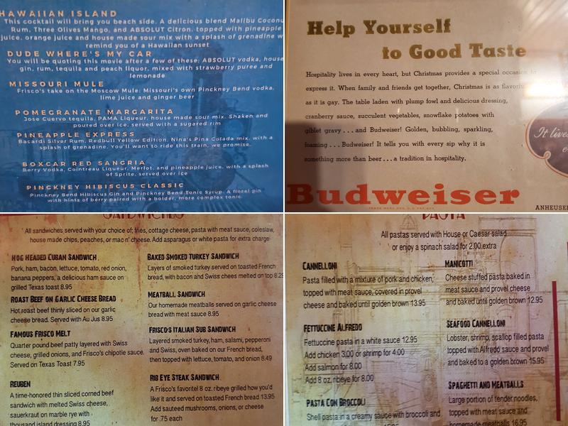 Frisco's Grill & Pub Menu