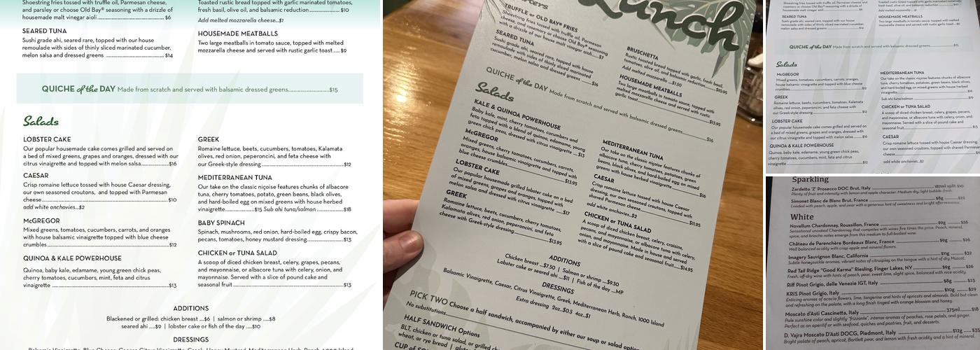 McGregor Cafe Menu