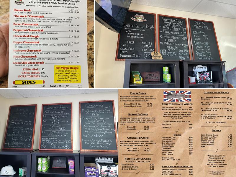 Famous Philly Cheesesteaks & Pete's Fish Menu