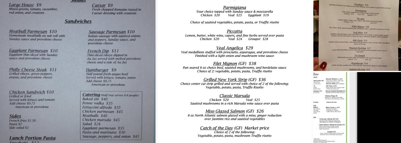 Misto Bar & Grill Menu
