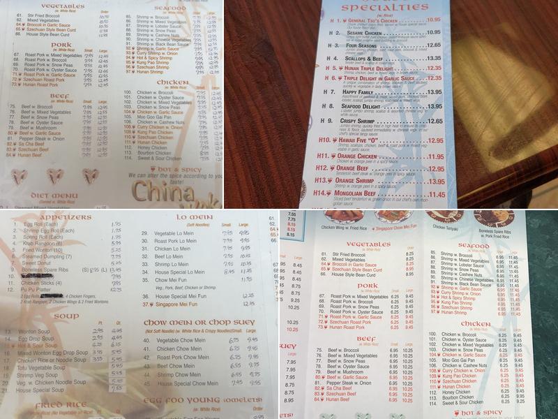 China Wok Menu