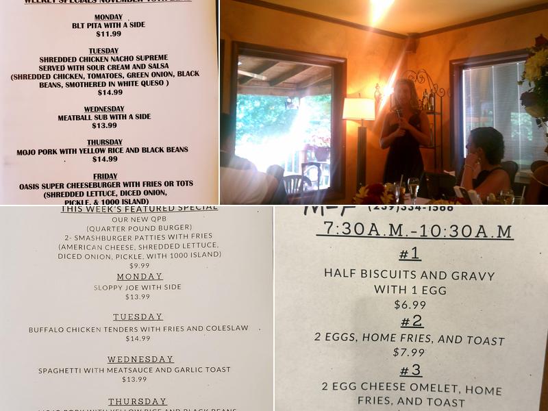 Oasis Restaurant Menu