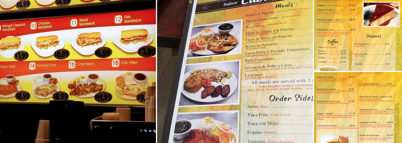 Mango's Cuban Cafe Menu