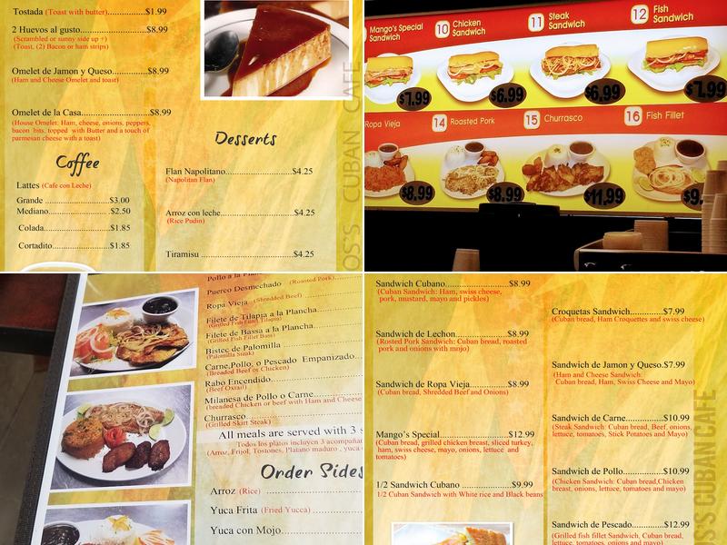 Mango's Cuban Cafe Menu