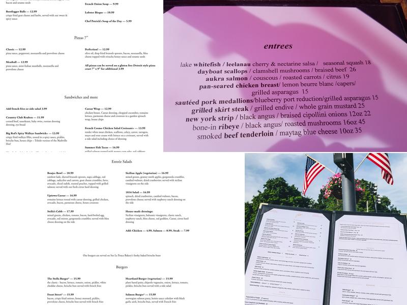 Stella's Restaurant Menu