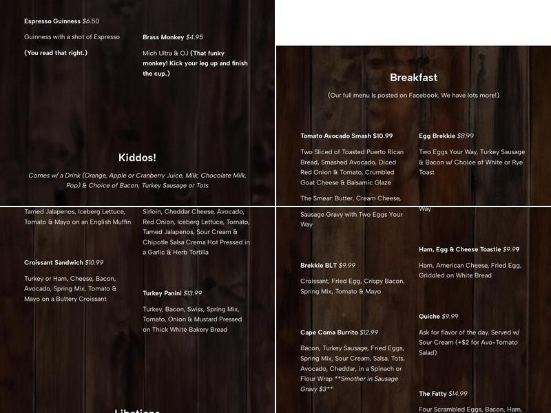 Perk & Brew Menu