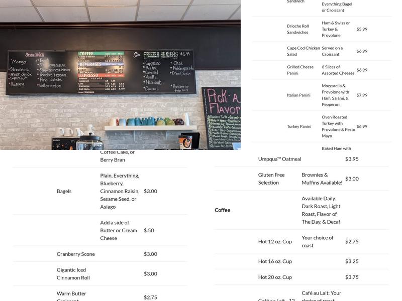 Island Java Café Menu