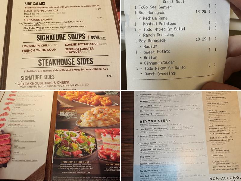 LongHorn Steakhouse Menu