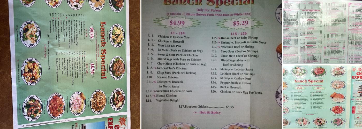 China Express Menu