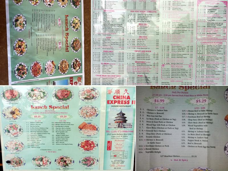 China Express Menu