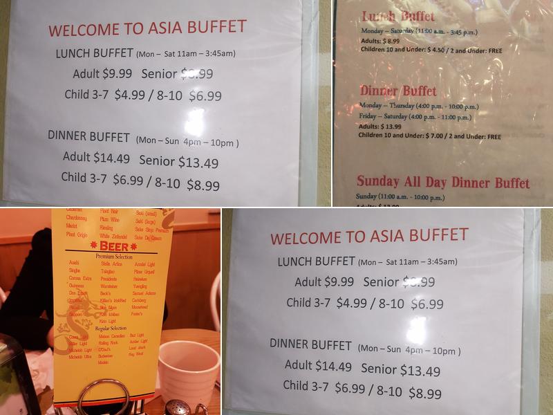 Asia Buffet Menu
