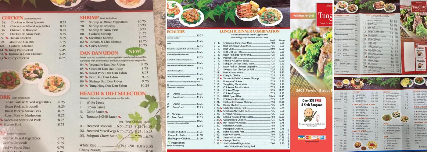 Tung Hing Menu