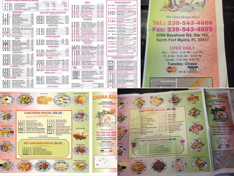 China King Restaurant Menu