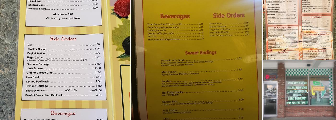 Jax Diner Menu