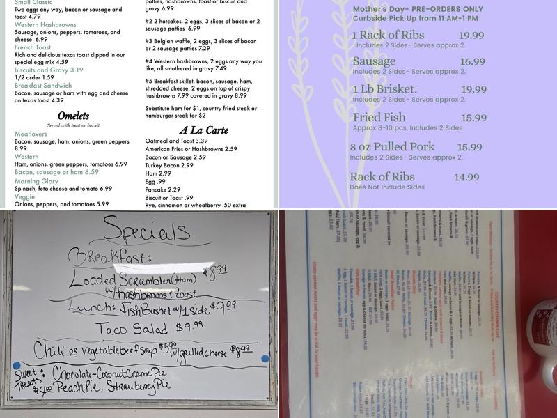 Main Streets Country Corner Cafe Menu