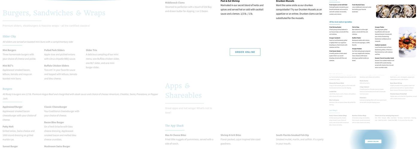 Rusty's Raw Bar & Grill - Estero Menu