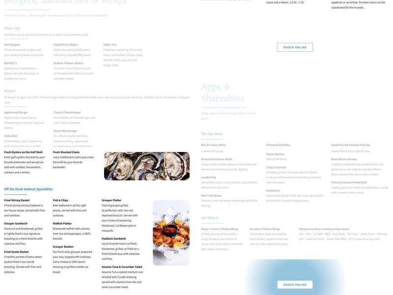 Rusty's Raw Bar & Grill - Estero Menu