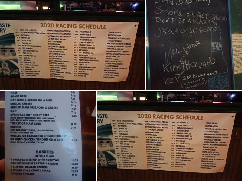 R J's Bar Menu
